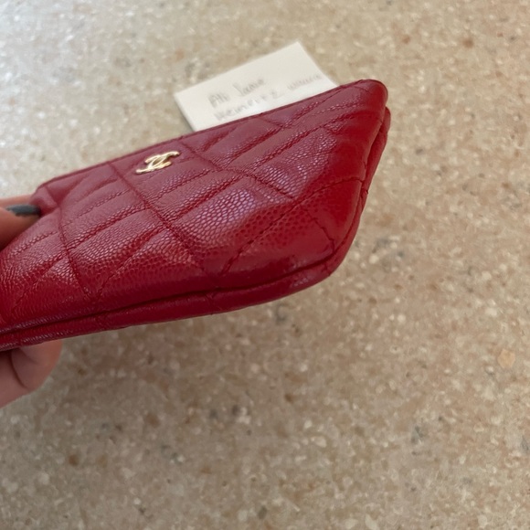 ♥️traded♥️Chanel Quilted Caviar Small Cosmetic Case Red - Picture 12 of 15